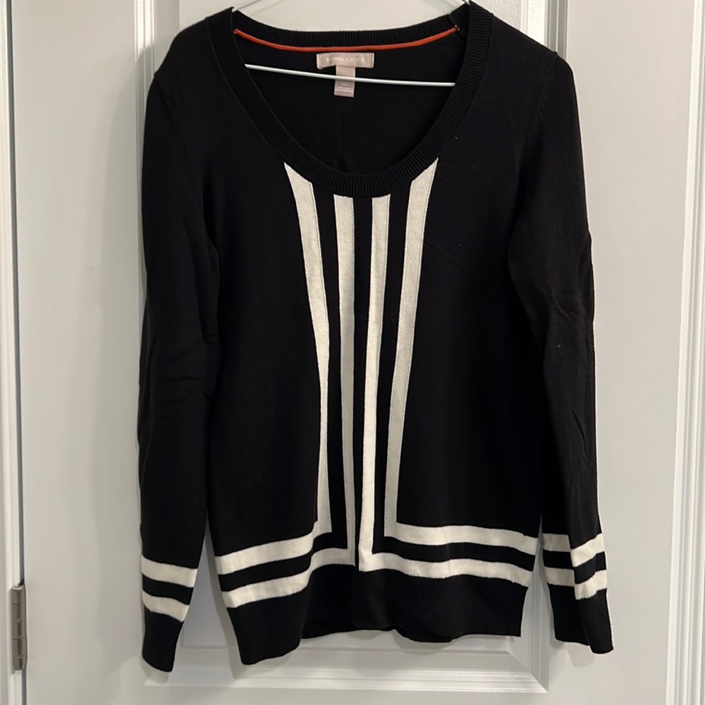 Banana Republic Black & White Striped Sweater M